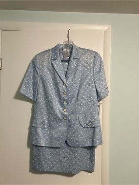 Basler Light Blue Short Sleeve Blazer & Skirt Set